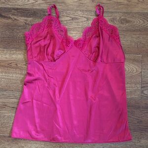 Lace Trimmed Camisole Raspberry Vintage